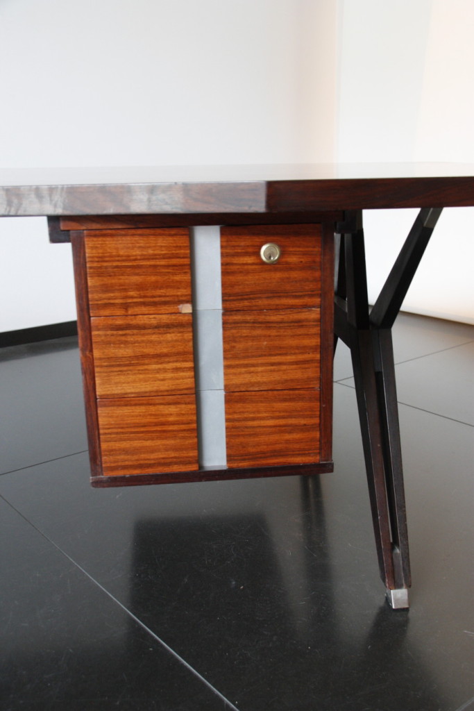 Large Desk In Rosewood With Drawers