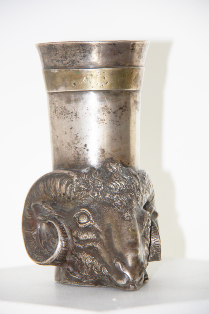 Ram head vase