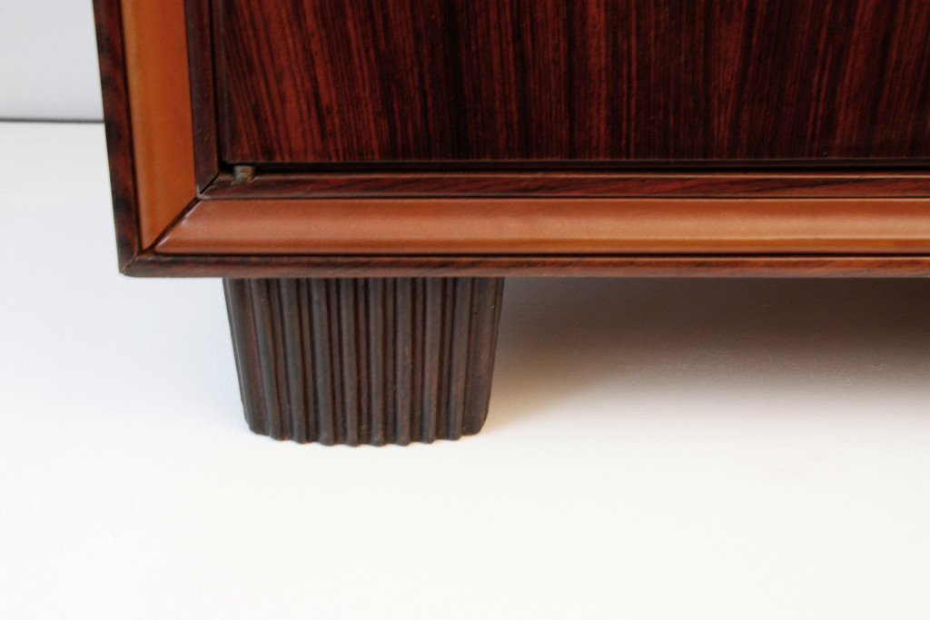 furniture in rosewood and leather attr. to Borsani detail 2